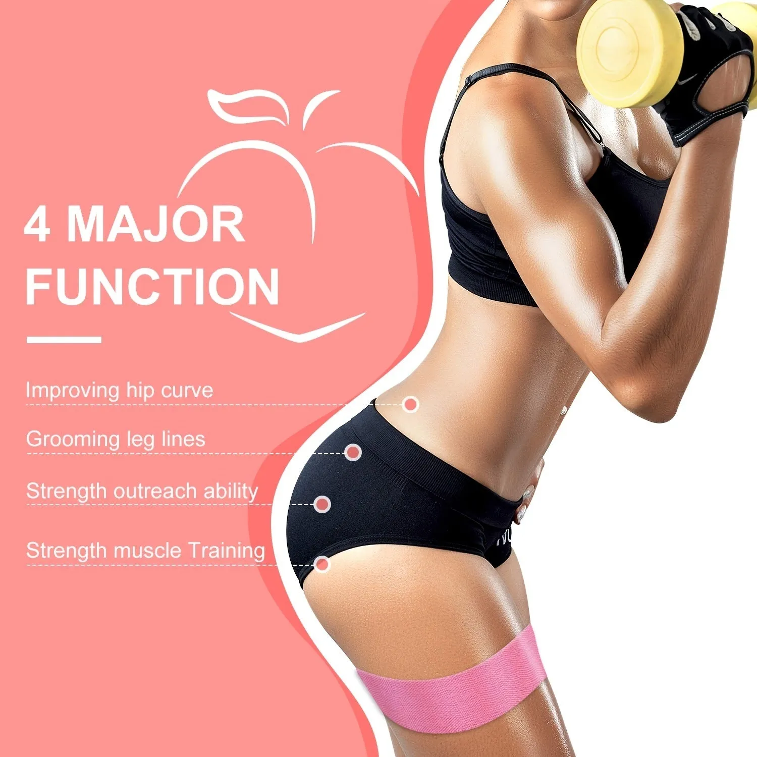 3pcs Resistance Bands For Legs And Butt Home Yoga Exercise Workout Sports Fitness Accessories