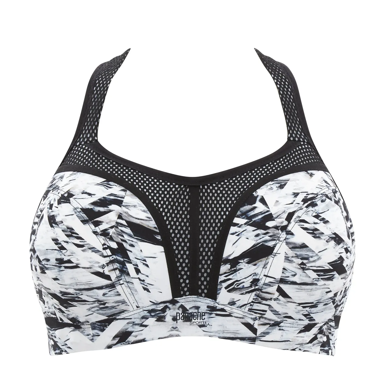 Abstract Ice Black White Sports Bra Underwired - Panache