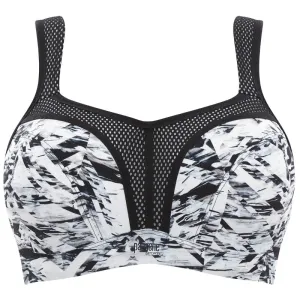 Abstract Ice Black White Sports Bra Underwired - Panache