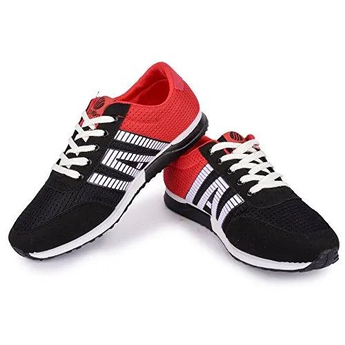 Action Shoes Men's Black-Red Running Shoes - 9 UK/India (43 EU)(KMP-1651-BLACK-RED)