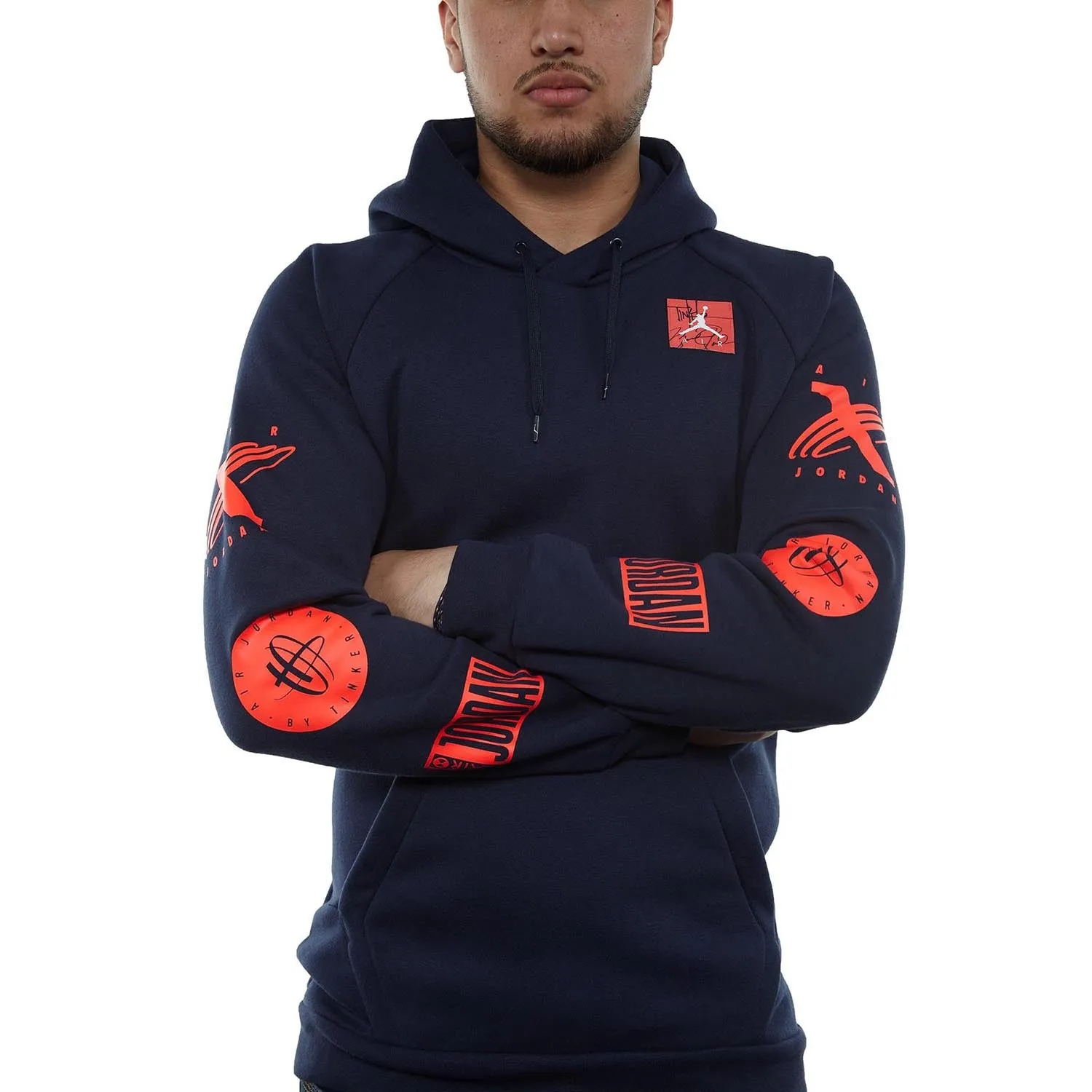 Air Jordan Men's Legacy Tinker Men's Pullover Hoodie Navy Blue