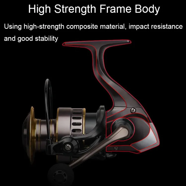 All Metal Rocker Arm Smooth Fishing Reel Spinning Reel, Spec: HE-5000 (Metal Grip)