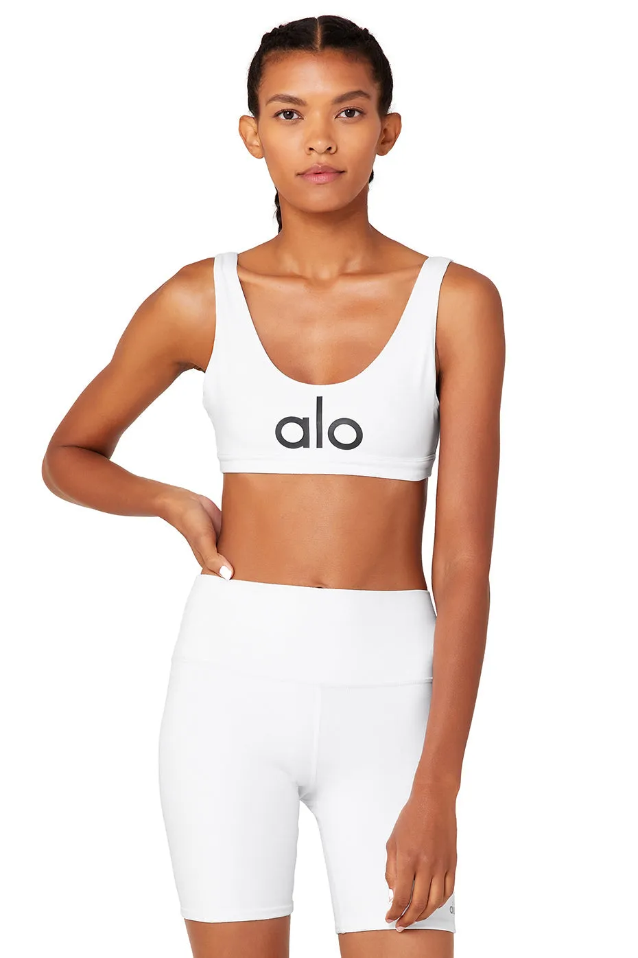 Ambient Logo Bra - White/Alo/Black