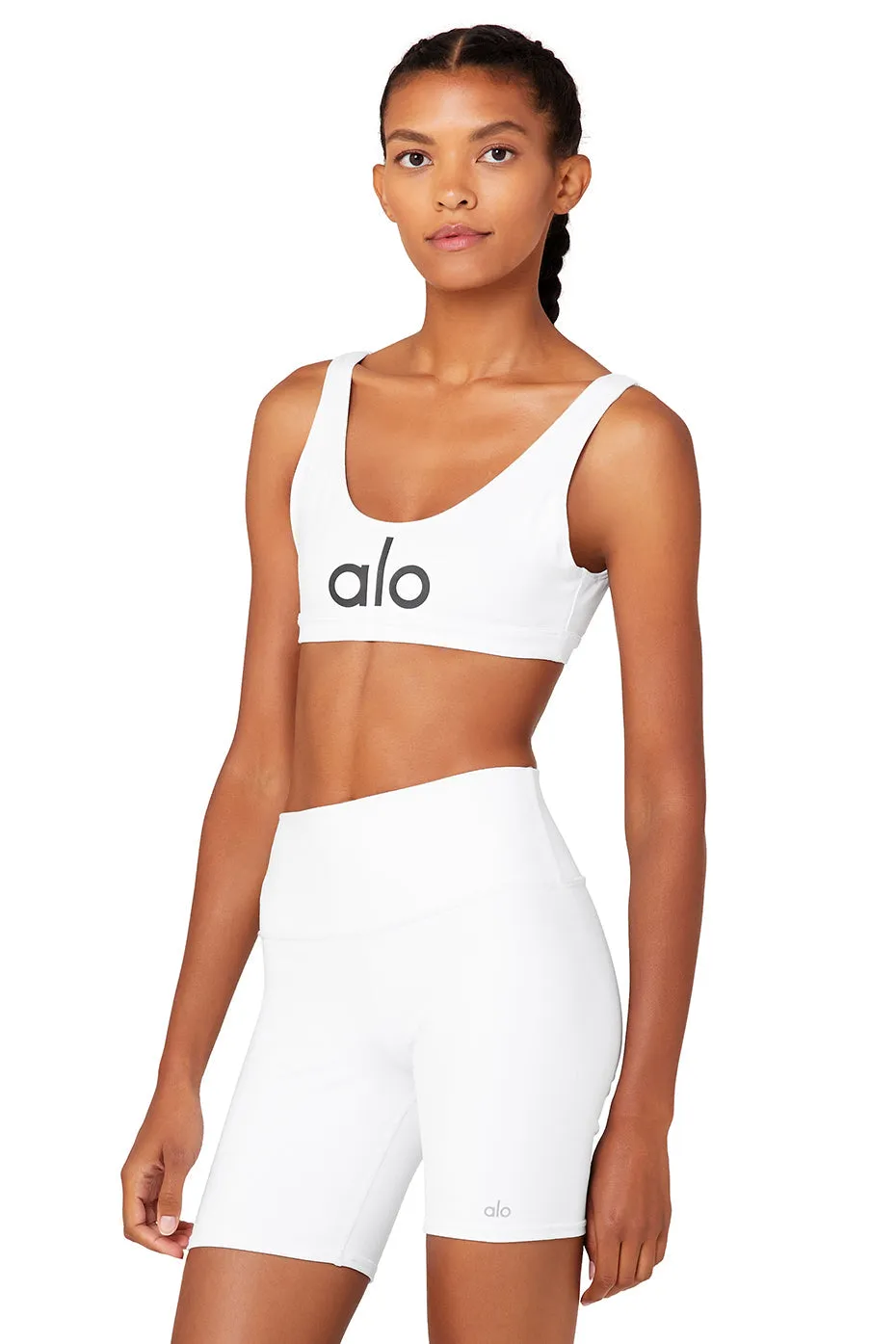 Ambient Logo Bra - White/Alo/Black