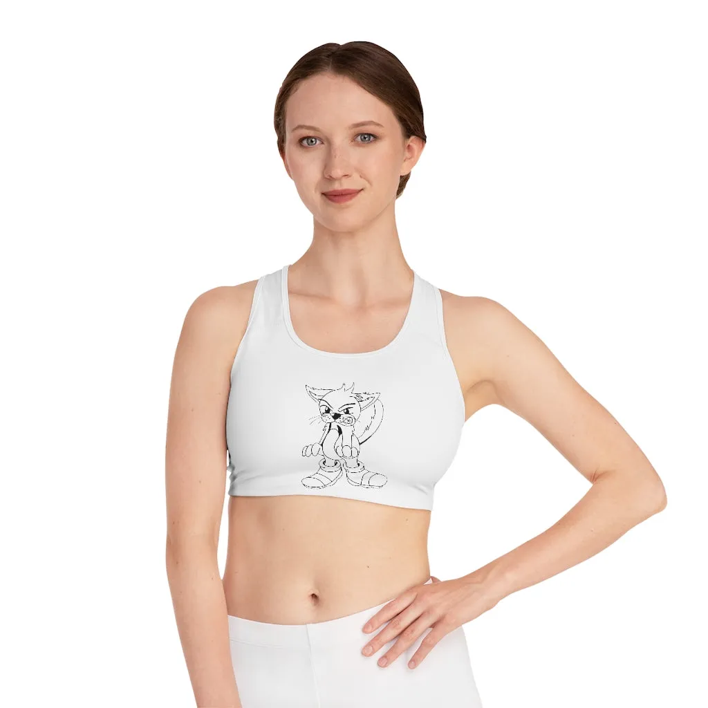 Angry Cat Sports Bra (AOP)