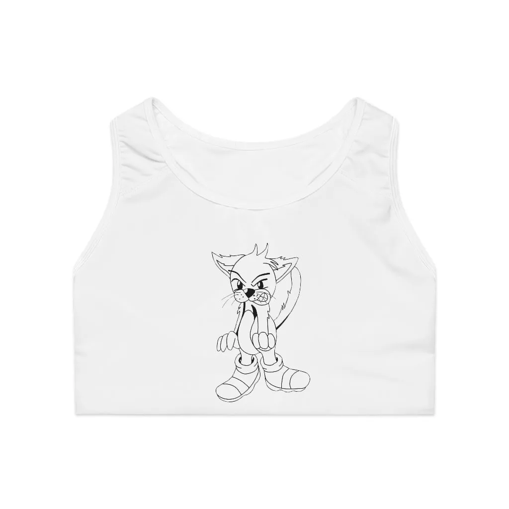 Angry Cat Sports Bra (AOP)