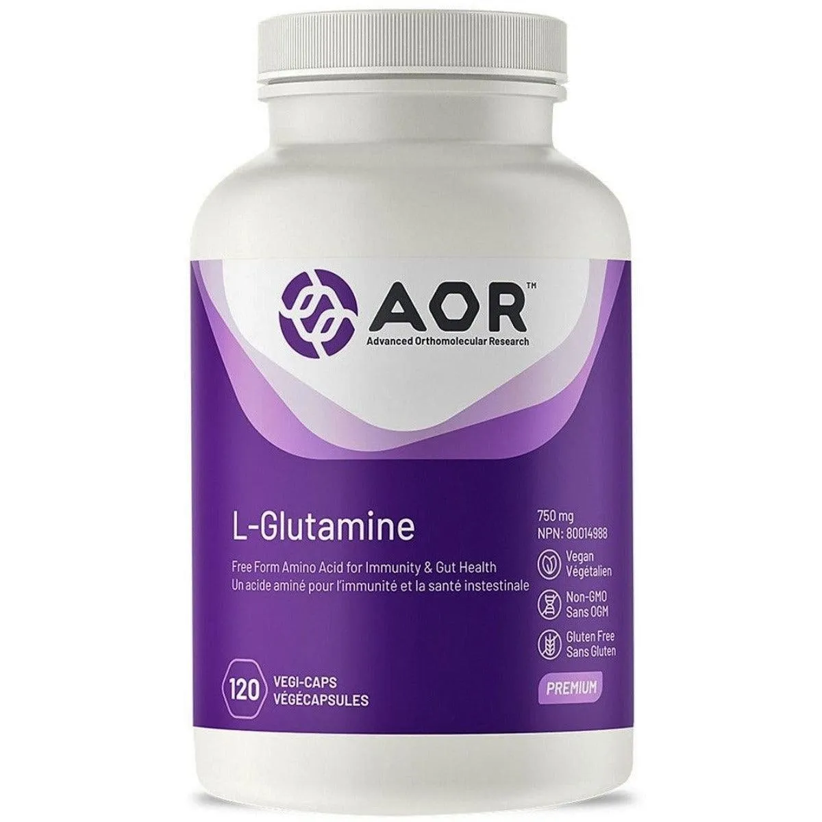 AOR L-Glutamine 750mg 120 Veggie Caps