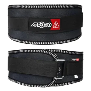 APRODO Unisex 6’’ inch Wide Nylon Eva Waist Support Belt Sport Pressurized Weightlifting Bodybuilding Fitness Squatting Training Lumbar Back Supporting Sport Safety Belt - (Black, Small (32))