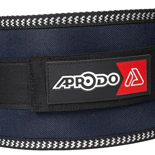 APRODO Unisex 6’’ inch Wide Nylon Eva Waist Support Belt Sport Pressurized Weightlifting Bodybuilding Fitness Squatting Training Lumbar Back Supporting Sport Safety Belt - (Black, Small (32))