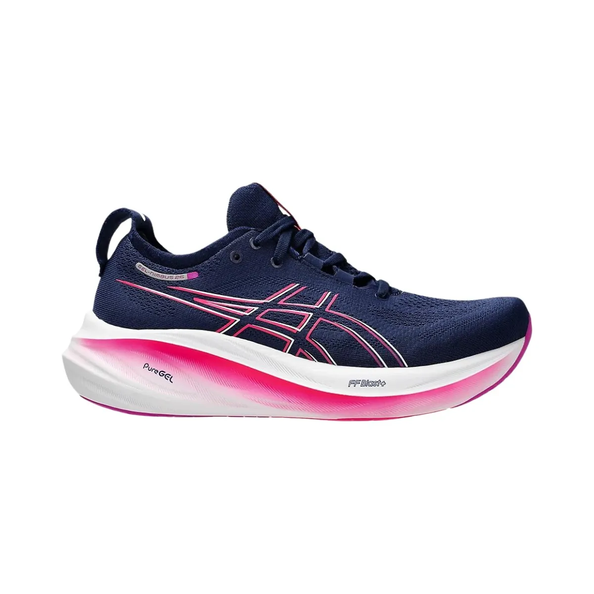 Asics Gel-Nimbus 26 Navy Blue Pink AW24 Women's Running Shoes