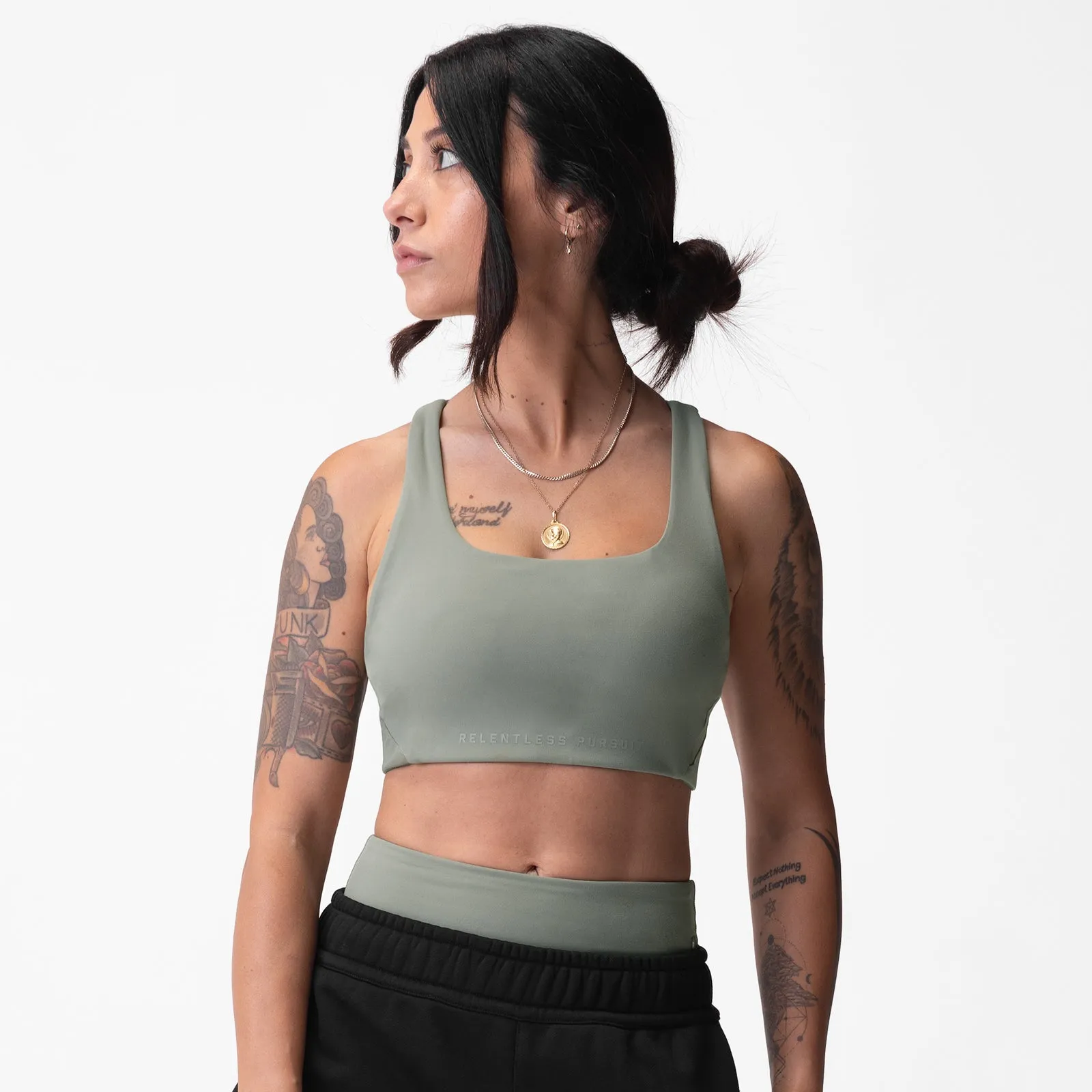 ASRV x Equinox Lycra® Hybrid Sports Bra - Sage