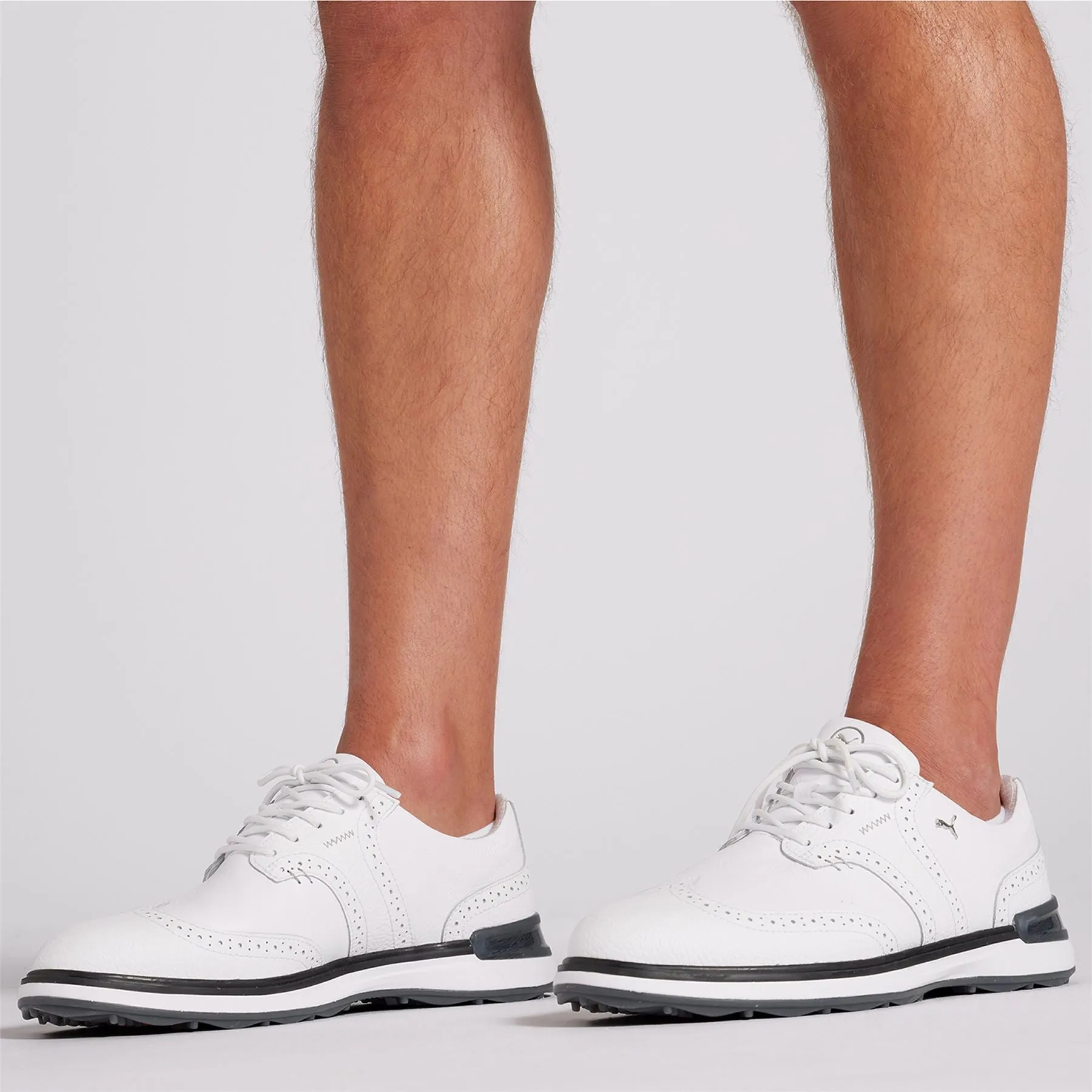 Avant Wingtip Leather Spikeless Golf Shoes White - AW24