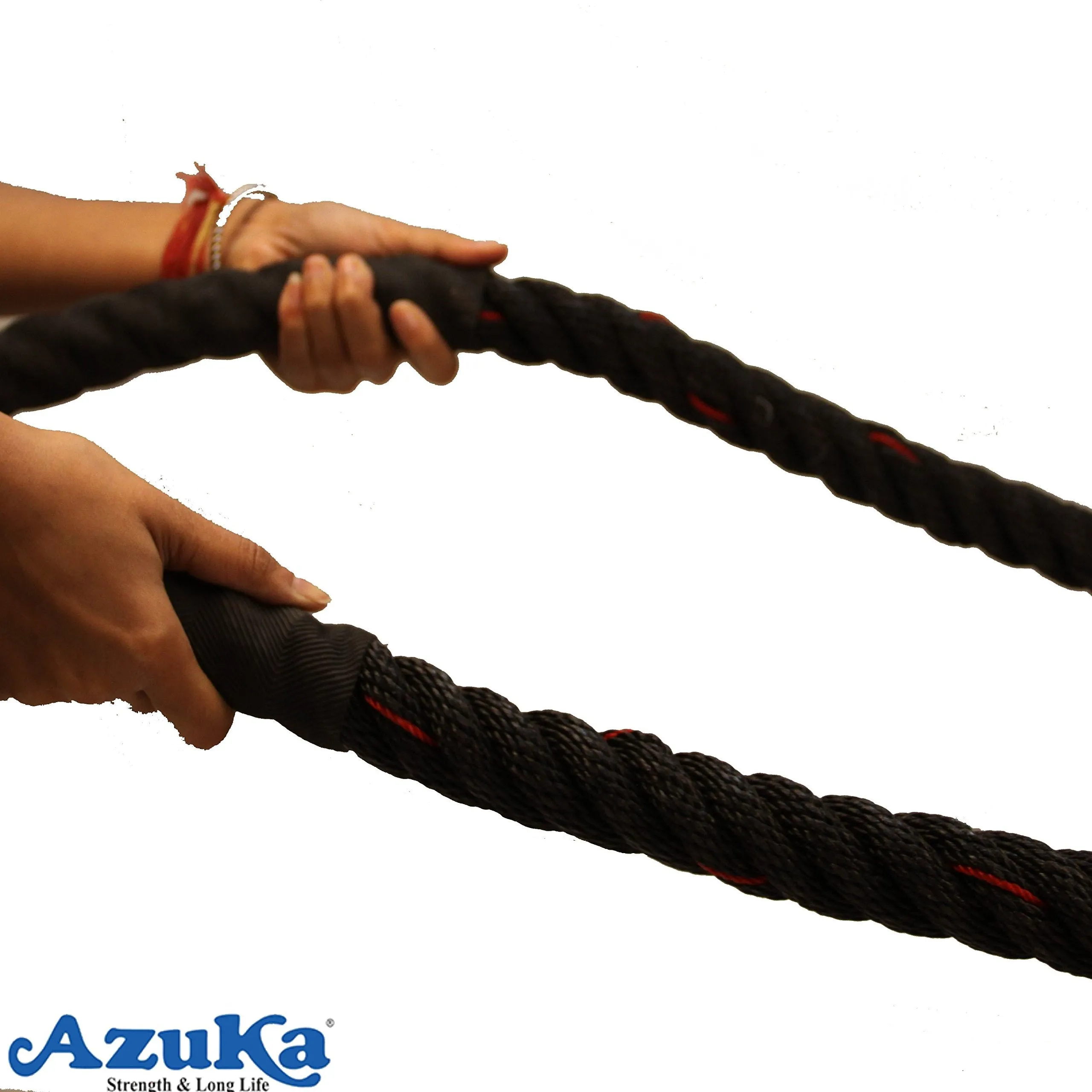 AZUKA® Ultimate Fitness Strength Training Battle Rope 1.5inch 30ft,Weight-7kg   Free Surprise Poster Inside