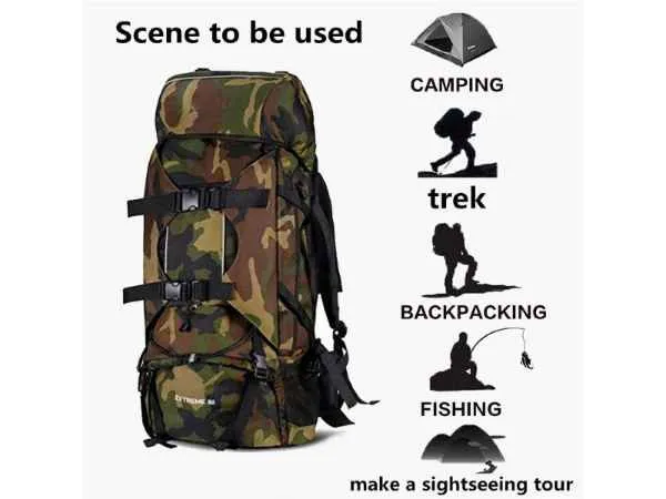 Bag Camping Tramping Backpack 80L Hiking Bags Polyester 600D