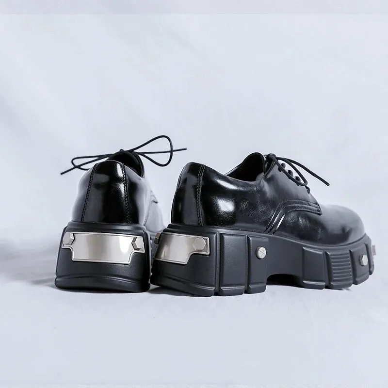 Black Patent Leather Height Increasing Shoes