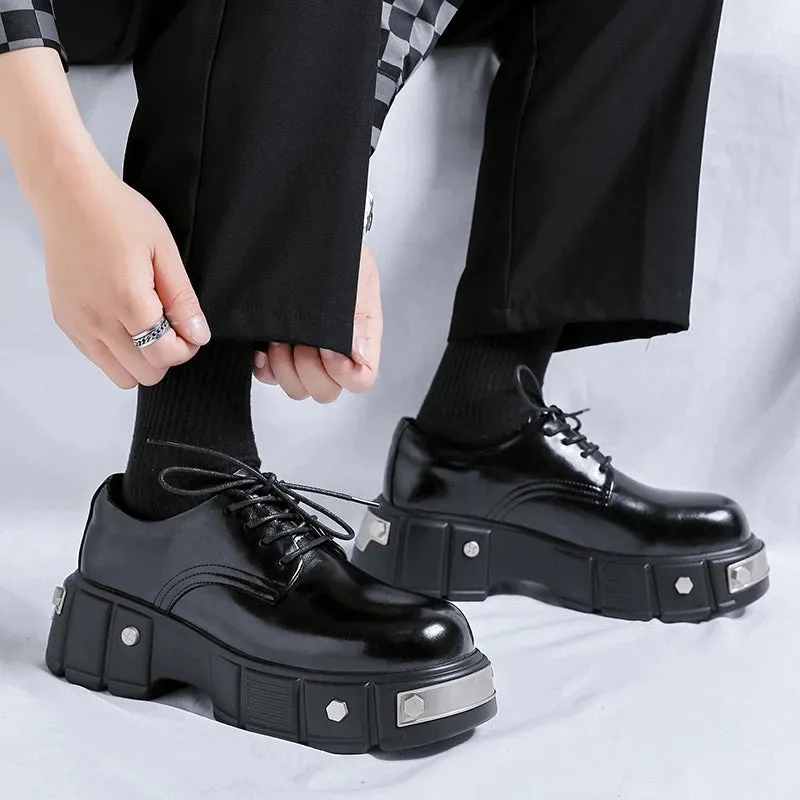 Black Patent Leather Height Increasing Shoes