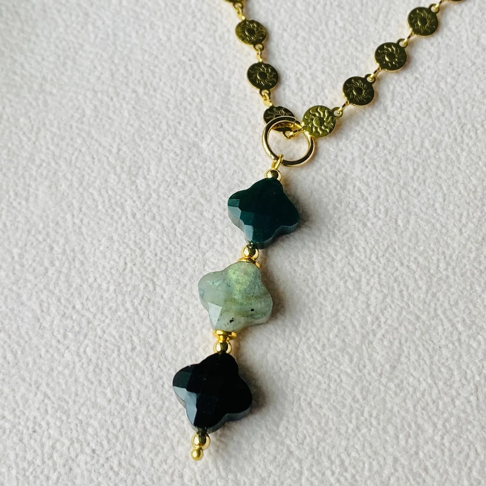 Bloodstone & Labradorite Pendant