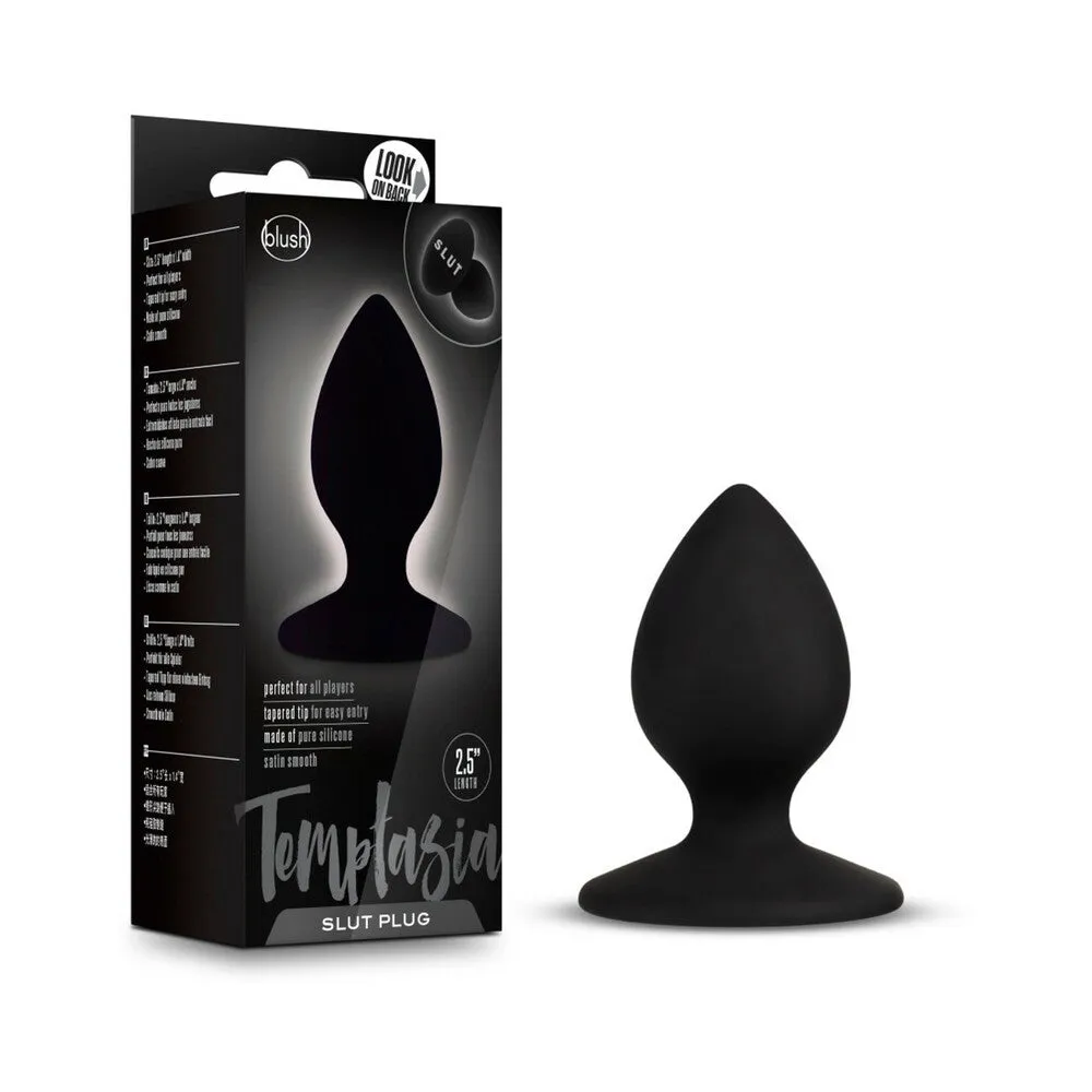 Blush Temptasia 'Slut' Silicone Anal Plug Black