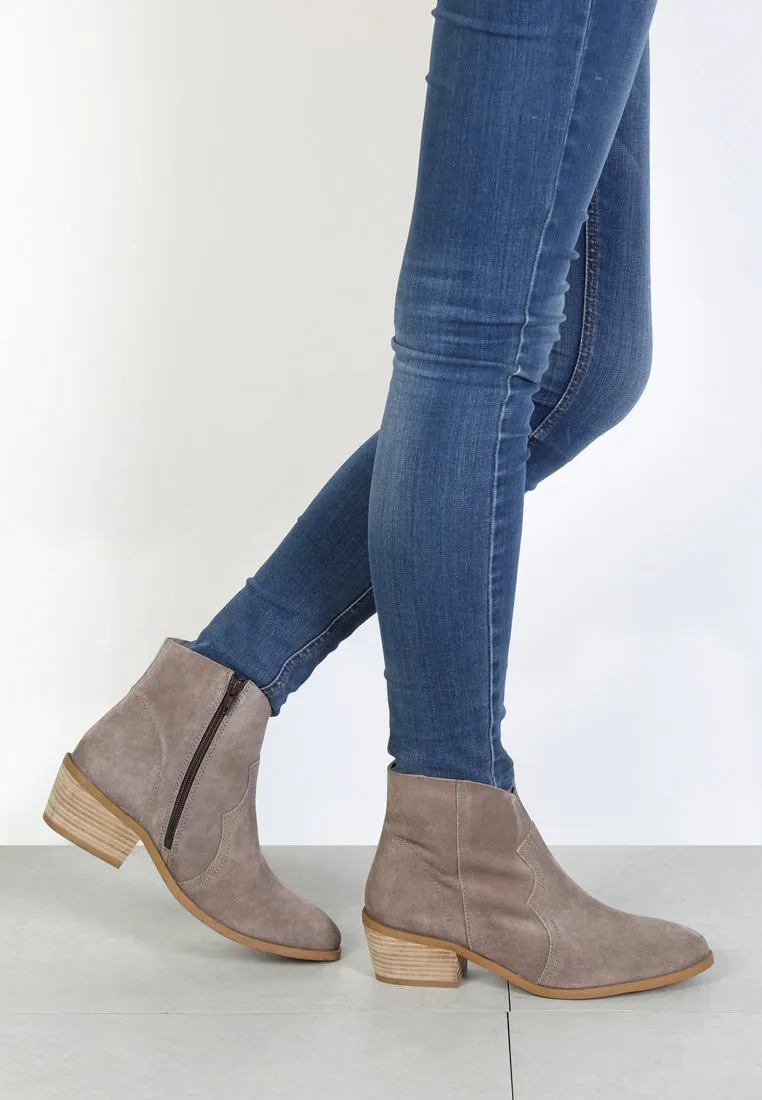 BRISA Taupe Ankle Boots