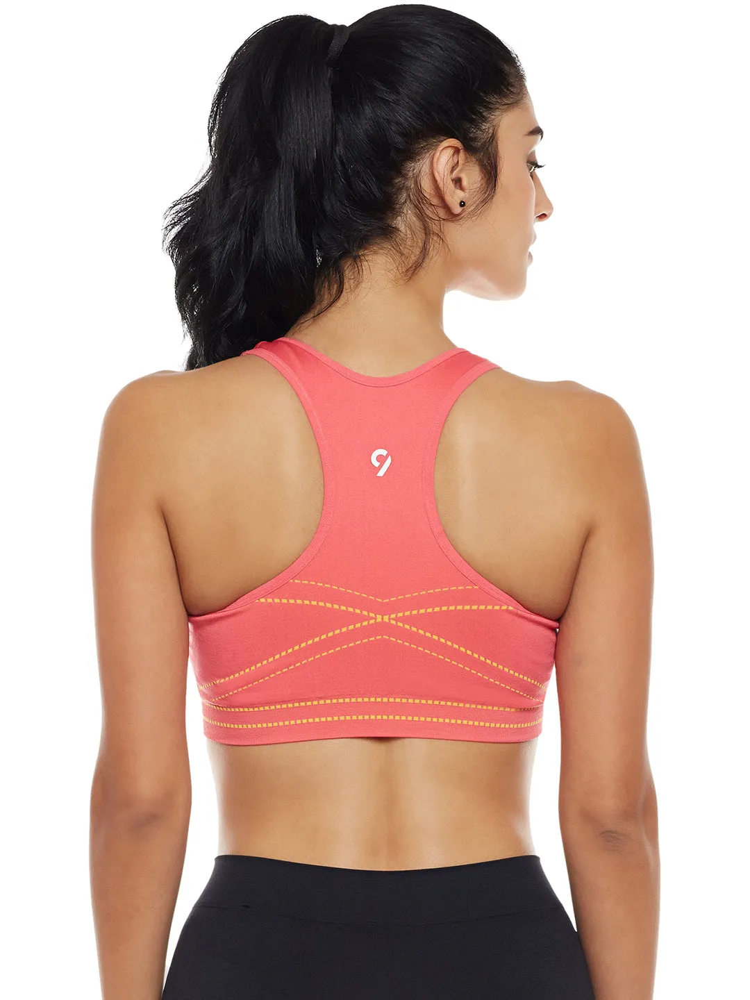 C9 Airwear Seamless Women's Active Sports Bra with Pads - Pink