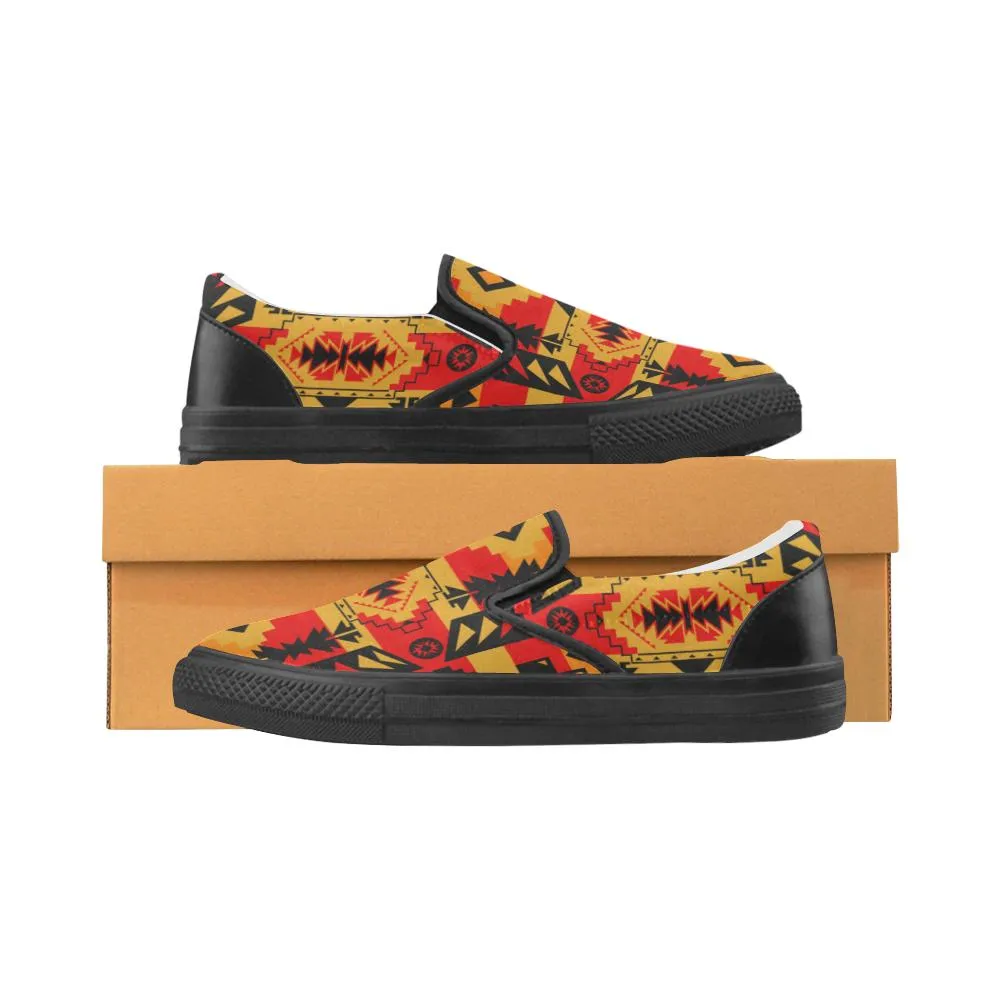 Chiefs Mountain Fire Men's Unusual Slip-on Canvas Shoes