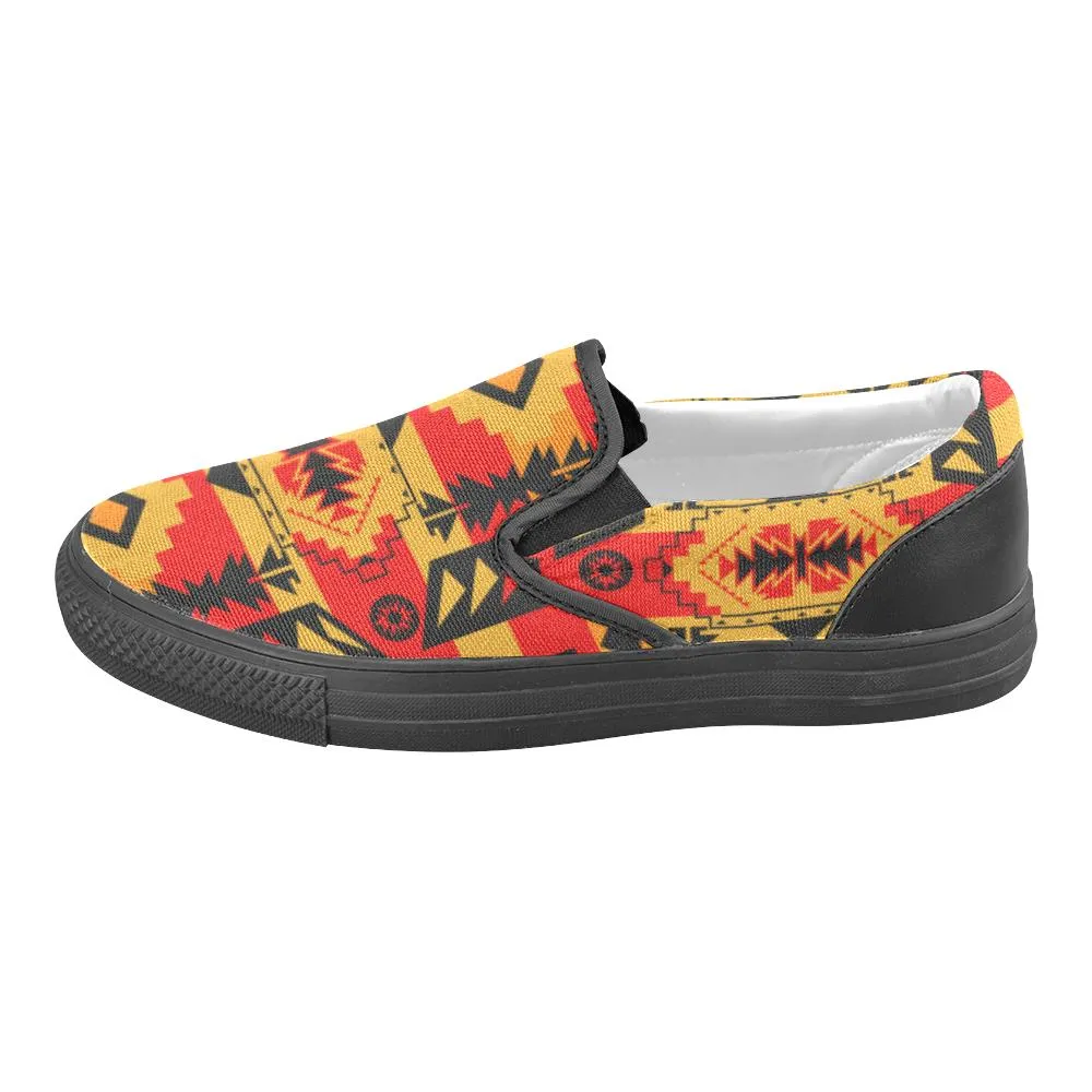 Chiefs Mountain Fire Men's Unusual Slip-on Canvas Shoes