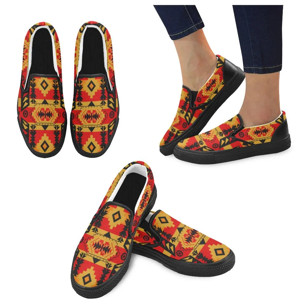 Chiefs Mountain Fire Men's Unusual Slip-on Canvas Shoes