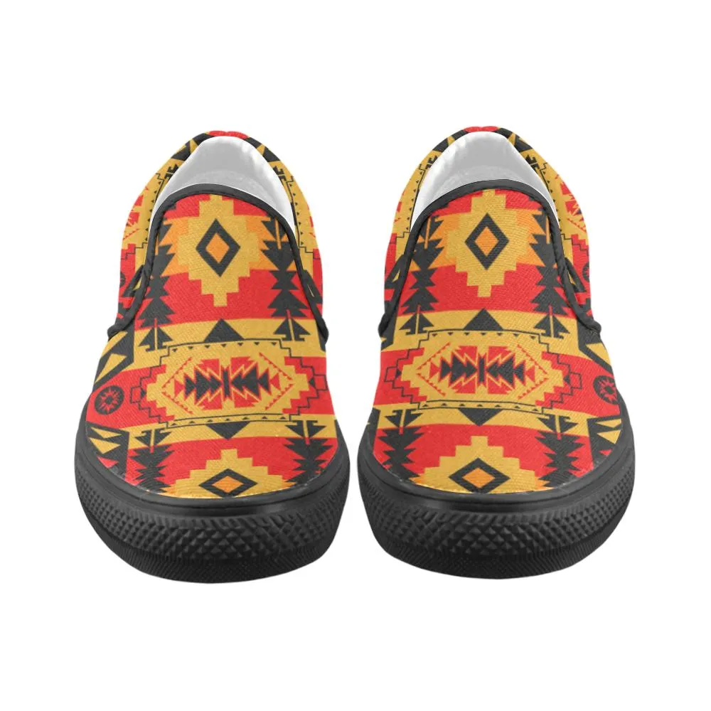 Chiefs Mountain Fire Men's Unusual Slip-on Canvas Shoes