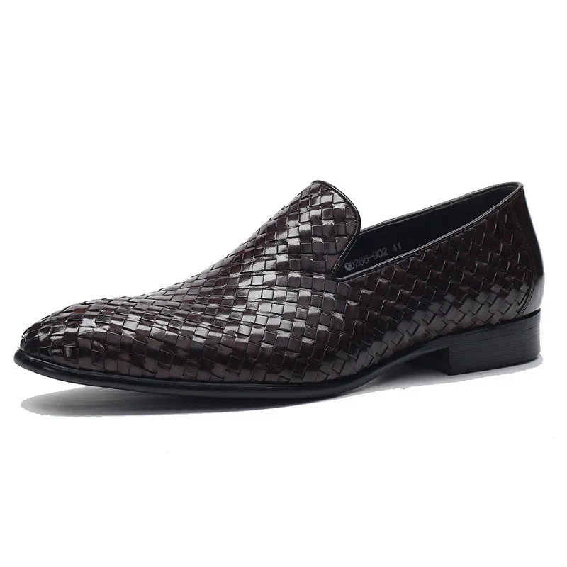 Cowhide Woven Leather Shoes Men's Footwear Business