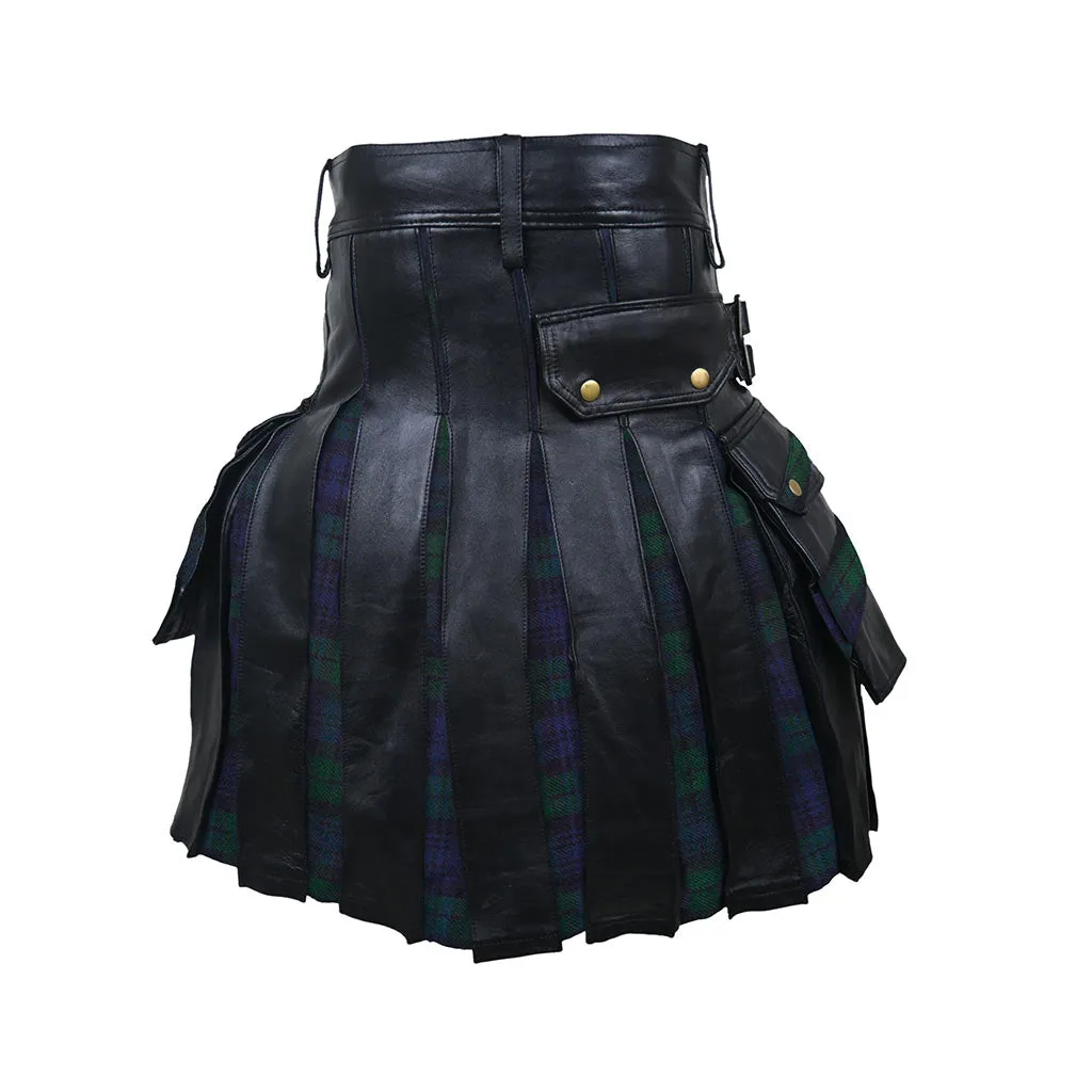 Customized Hybrid Leather Kilt Black Watch Or Tartan of Your Choice