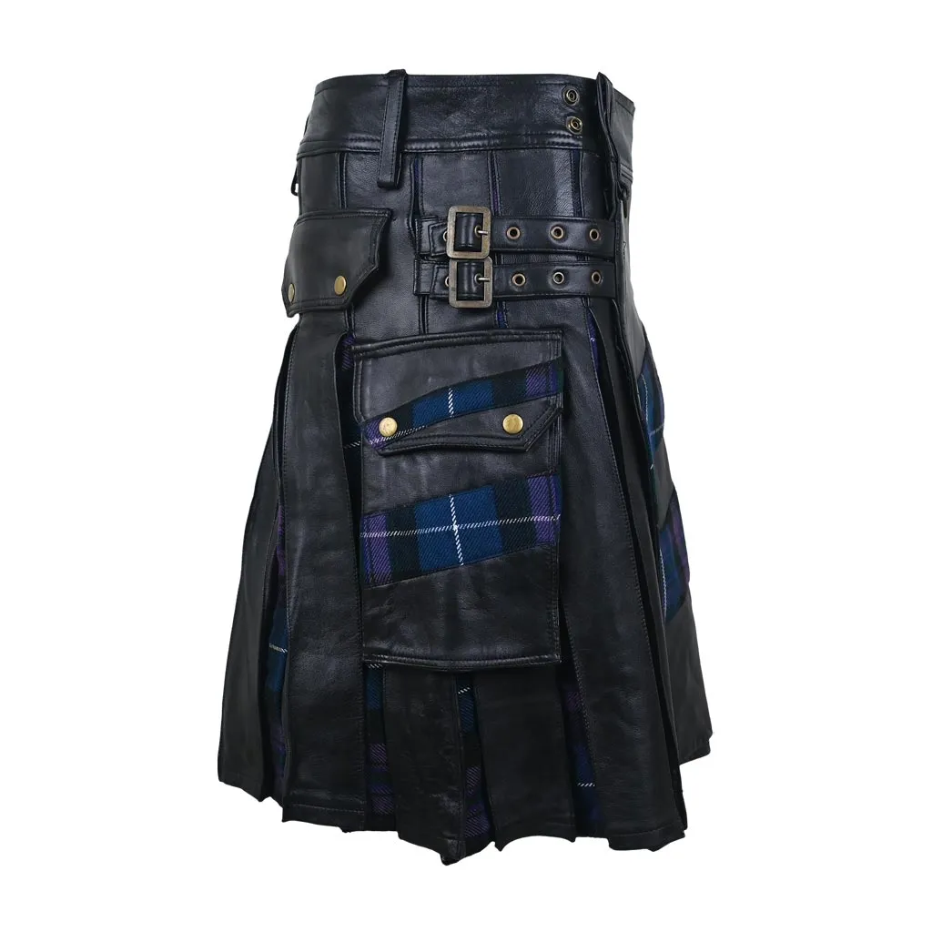 Customized Hybrid Leather Kilt Pride of Scotland Or Tartan of Your Choice