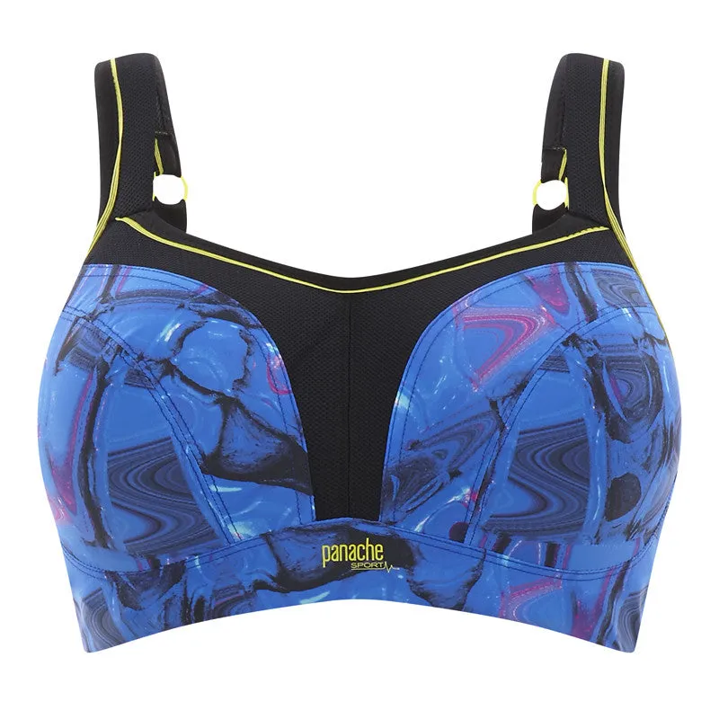 Cyber Print Blue Sports Bra Underwired - Panache