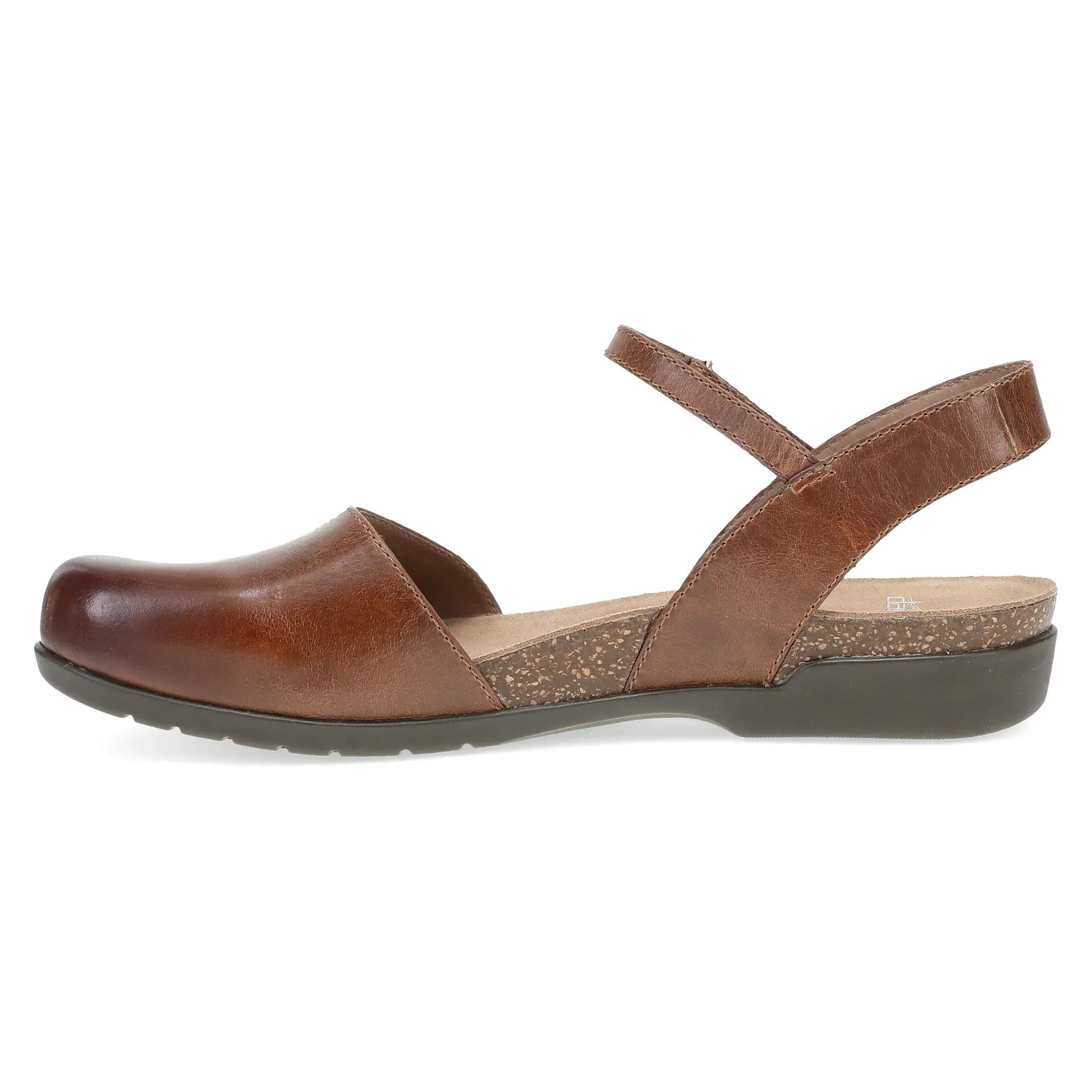 Dansko Women's Rowan Waxy Burnished Leather Sandal - Tan