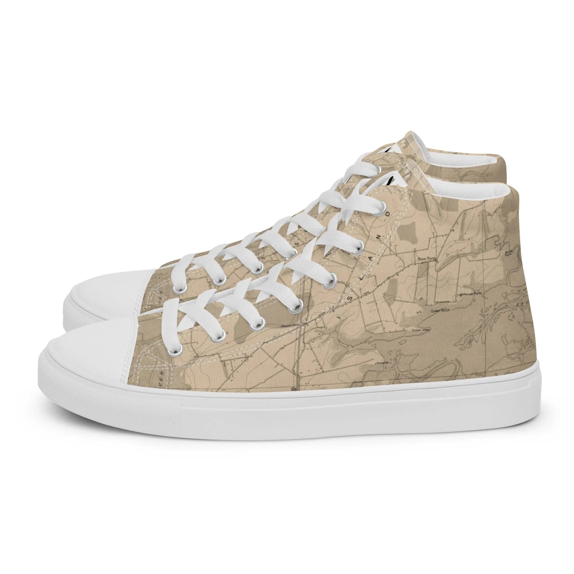 Descendants of the Island JI Map Parchments Men’s high top canvas shoes