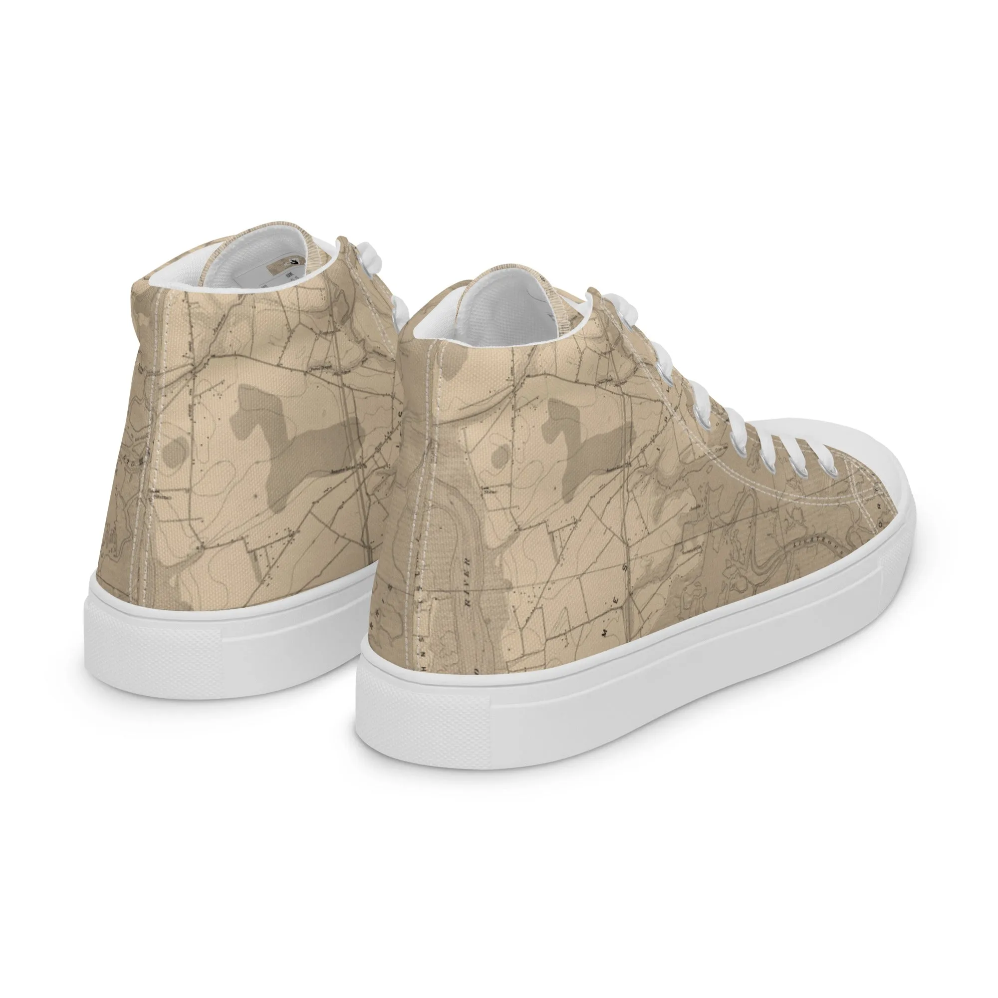 Descendants of the Island JI Map Parchments Men’s high top canvas shoes