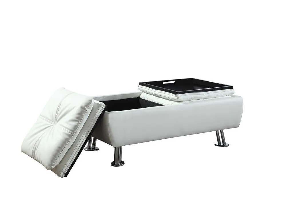 Dilleston Contemporary White Ottoman