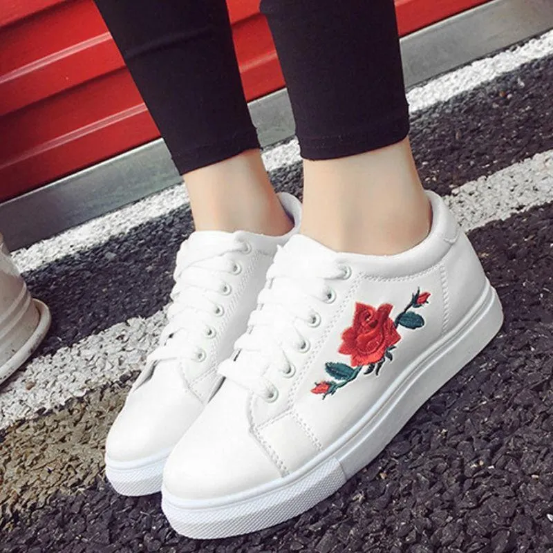 Embroidered Canvas Shoes Women Casual Shoes