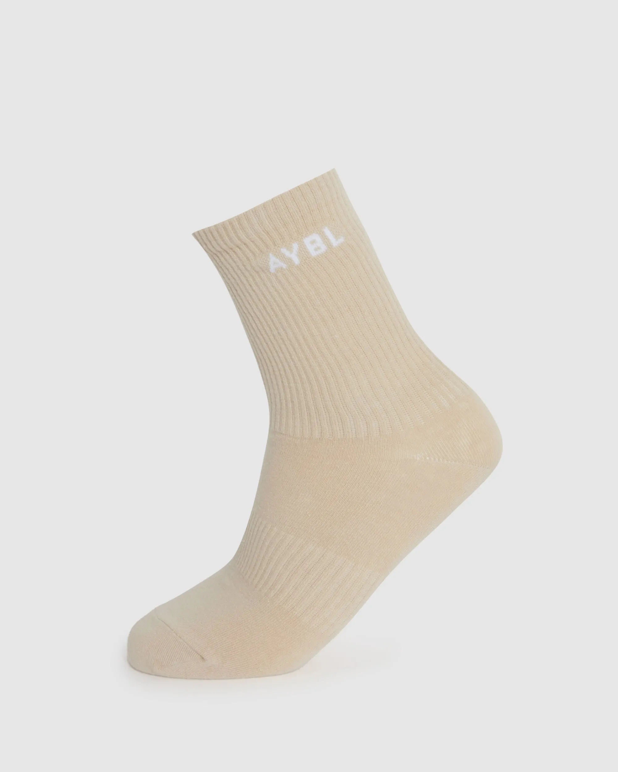 Everyday Crew Socks (3 Pack) - Khaki/Beige/White