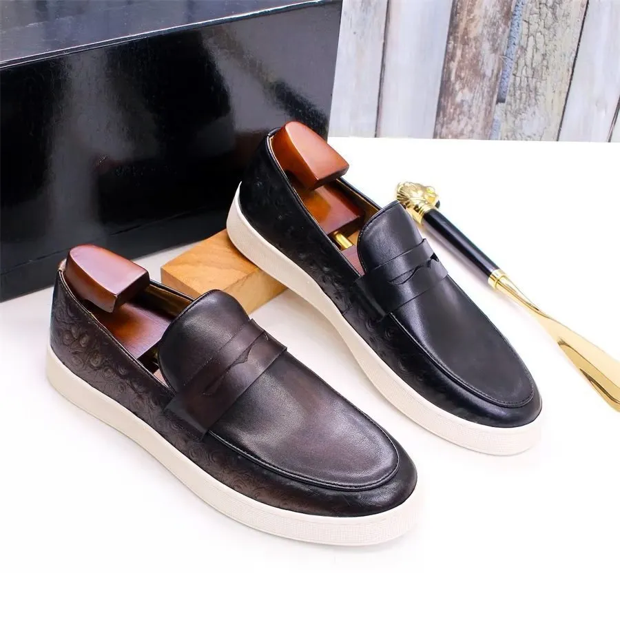 Exotic Leather Chic Slip-on Shoes