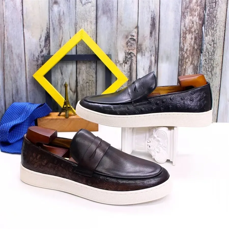 Exotic Leather Chic Slip-on Shoes