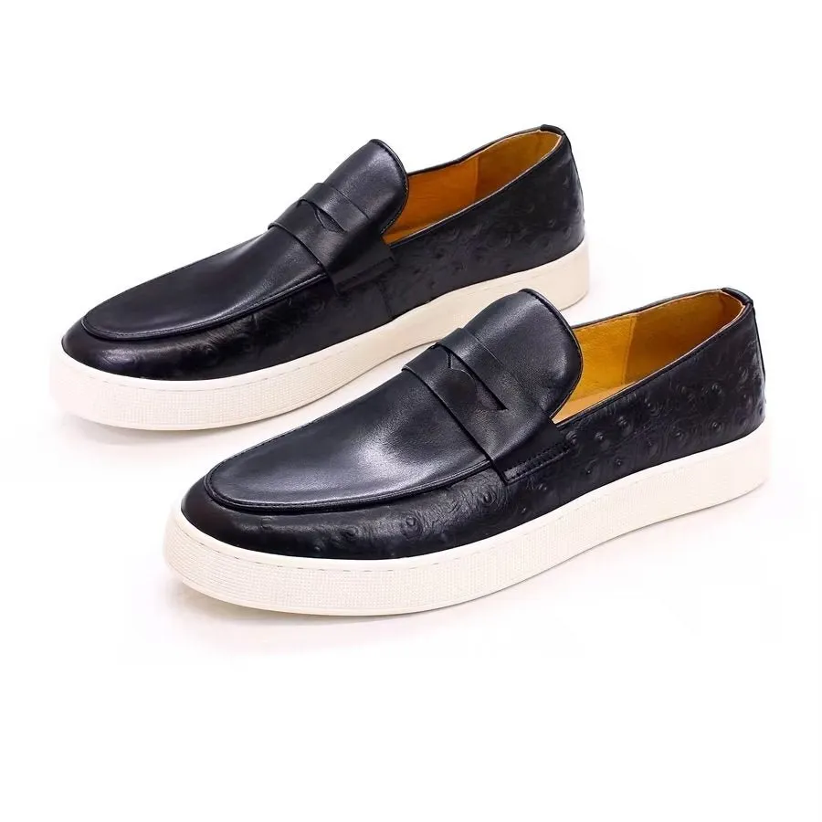 Exotic Leather Chic Slip-on Shoes