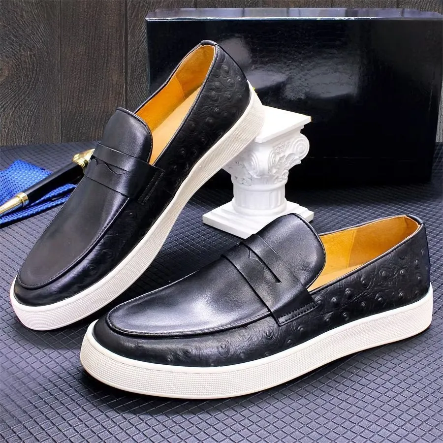 Exotic Leather Chic Slip-on Shoes