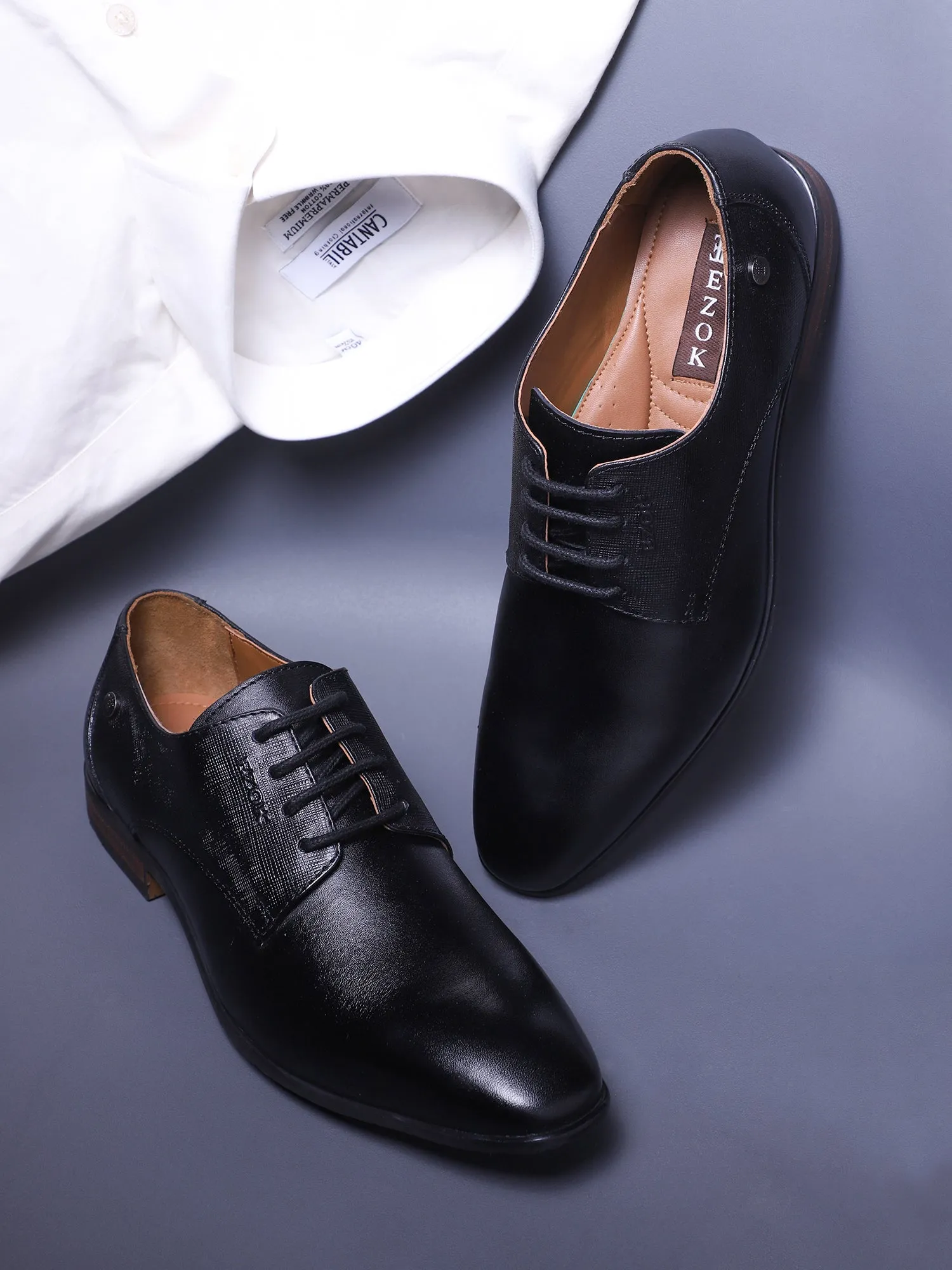 Ezok Men Formal  Black Leather Shoes