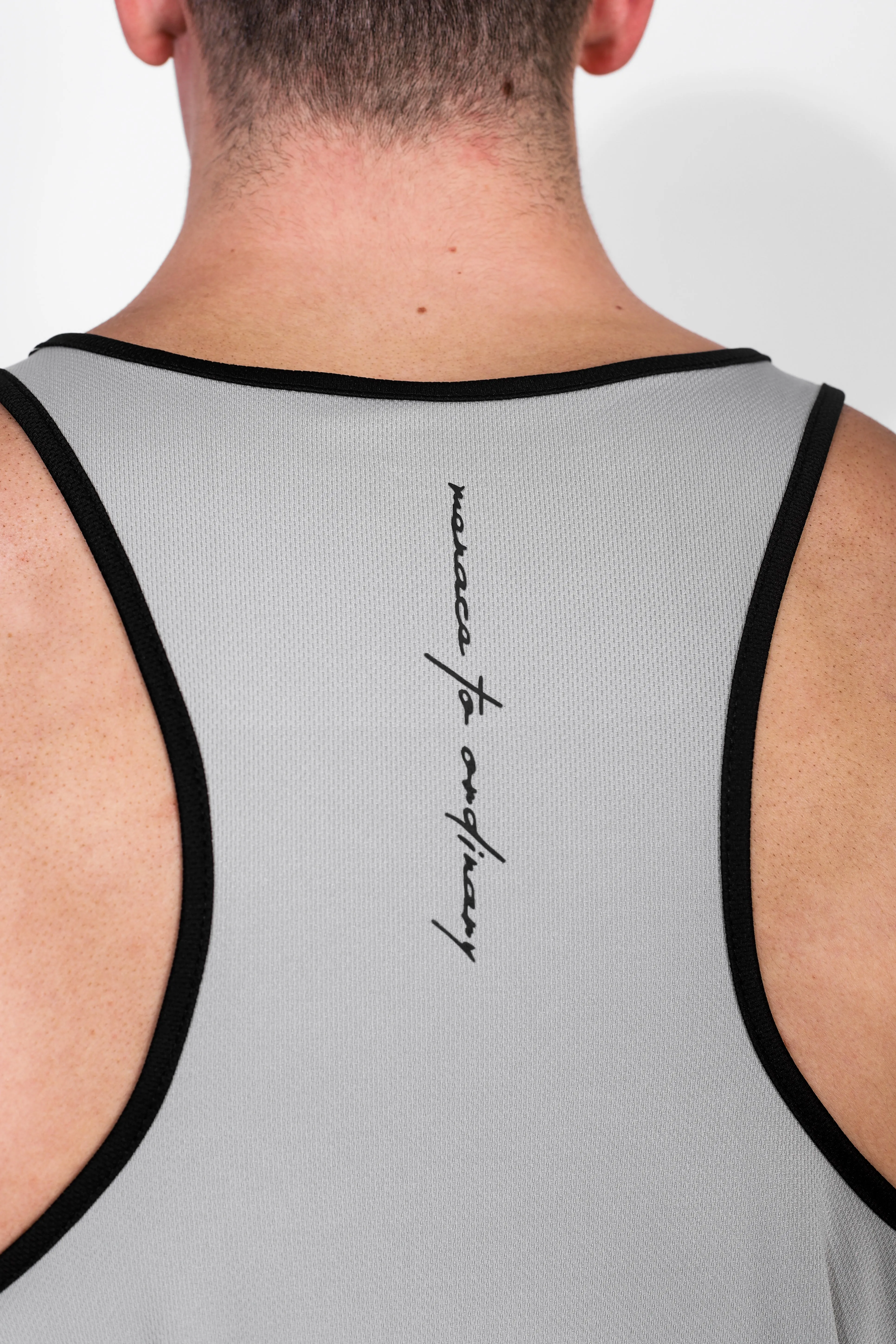 Fast-Dry Bodybuilding Workout Stringer - Silver & Black