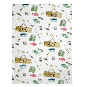 Fishing Frenzy Personalized Minky Blanket (Smooth Minky)