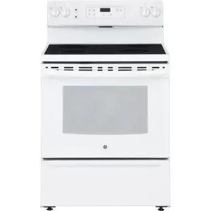 GE 30-inch Freestanding Electric Range with Smooth Top JCBS630DKWW