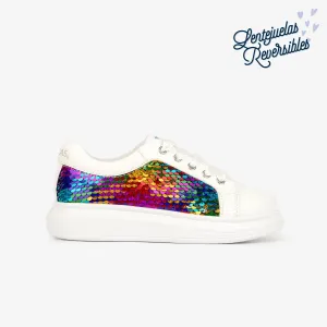 Girl's Multi Sequins Sneakers