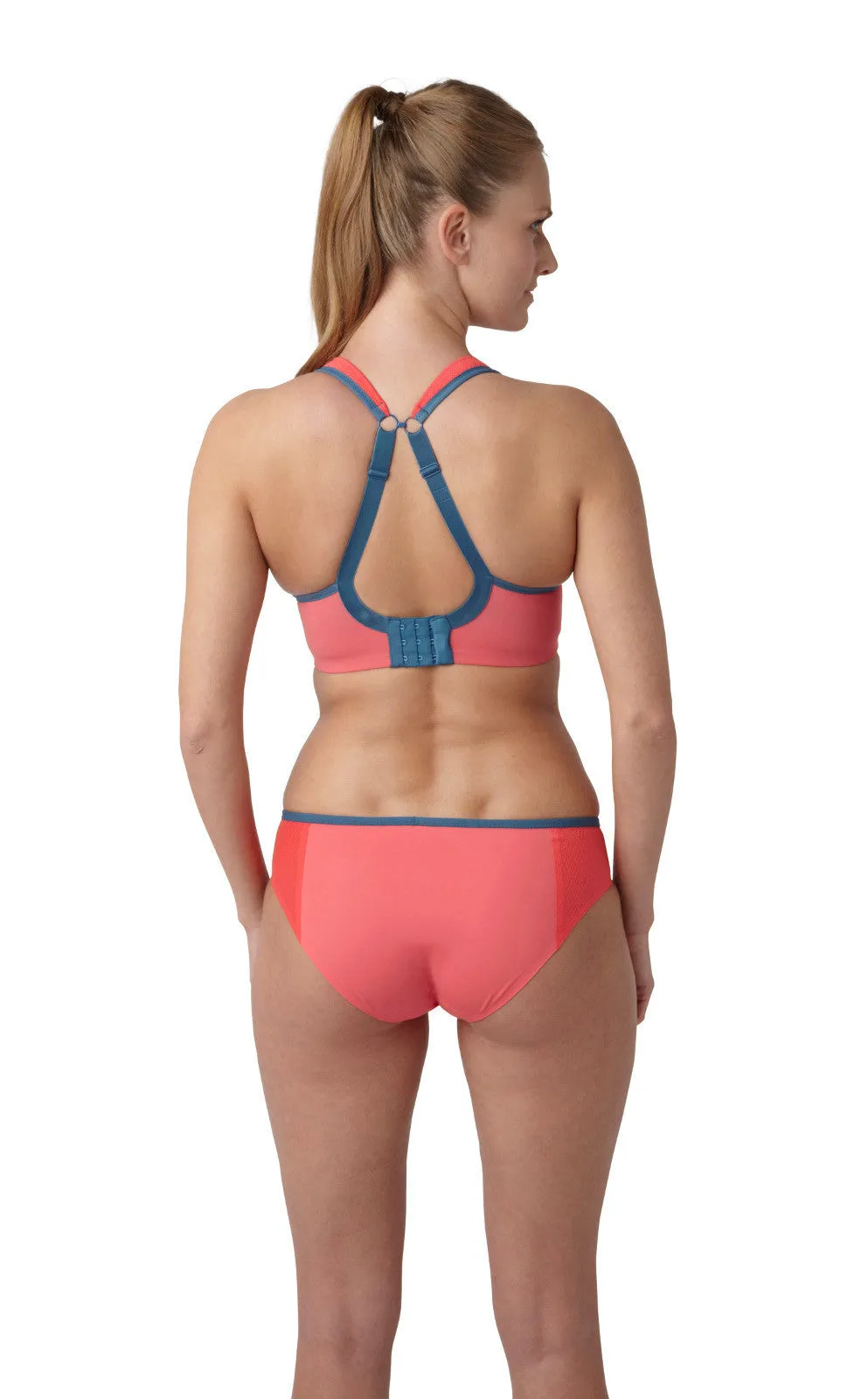 Grey & Coral Sports Bra Underwired - Panache