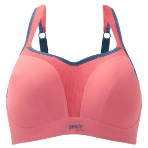 Grey & Coral Sports Bra Underwired - Panache