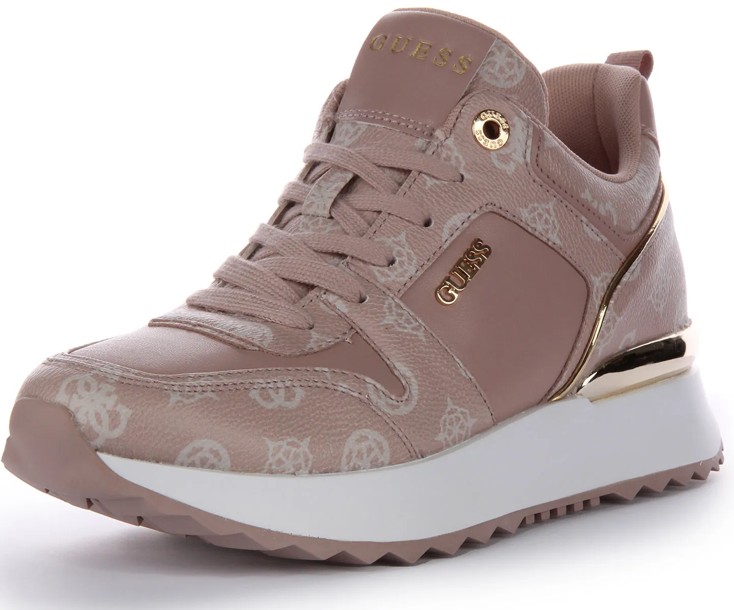 Guess Kaddy Peony Trainers In Pink White For Women